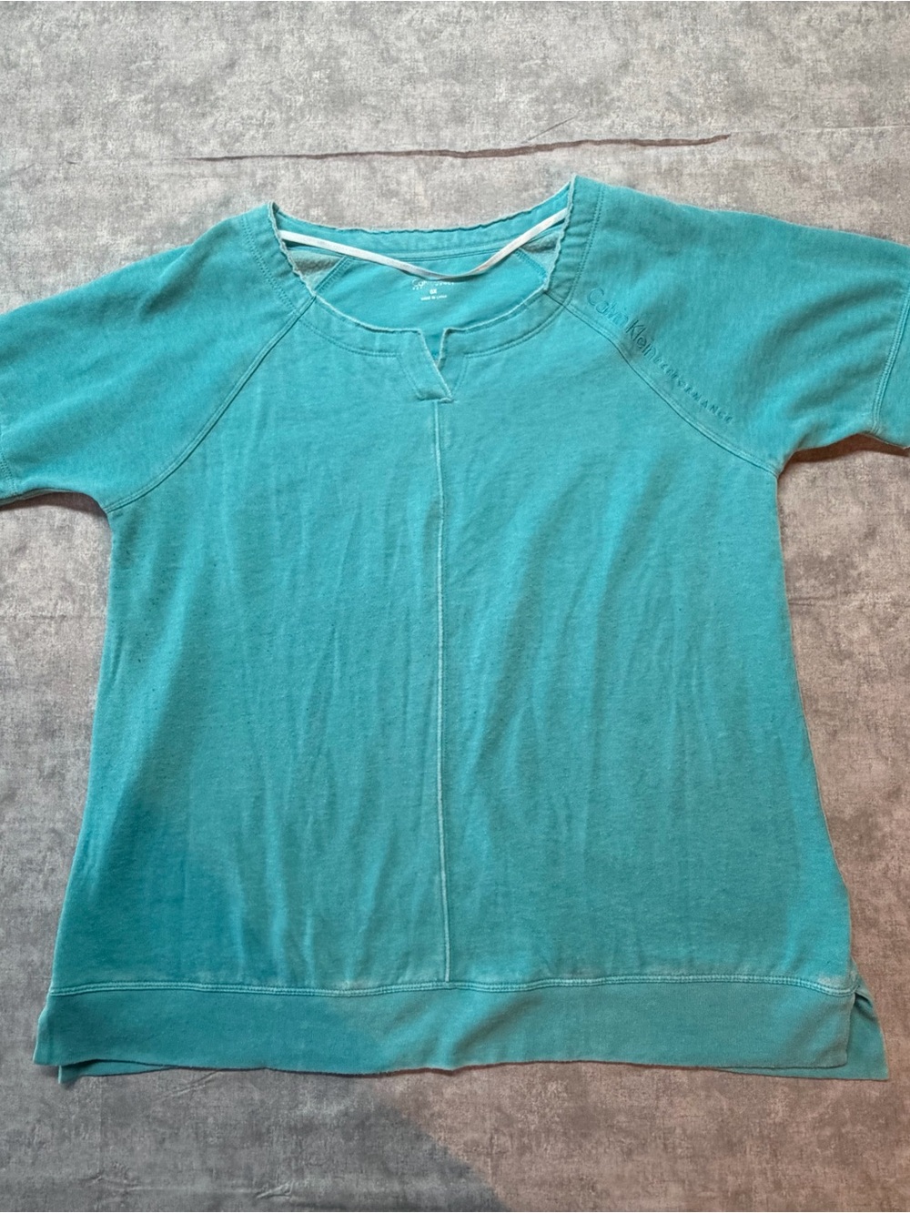 Vintage Calvin Klein Performance Blue Scoop Neck Raglan Tee Stretch Women’s 0X